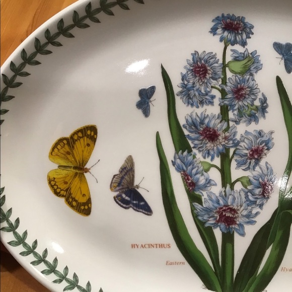 PORTMEIRION BOTANIC GARDEN OVAL PLATTER EASTERN HYACINTH BUTTERFLIES - Picture 4 of 6